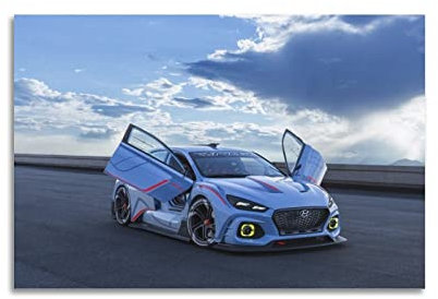 HALOUB Rennauto-Poster für Hyundai RN30 Concept Car Dekorative Malerei Leinwand Wand und Kunst Bild Familie Schlafzimmer Dekor 60 x 90 cm