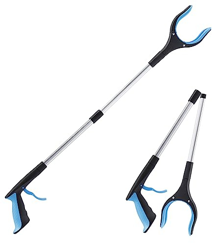 OITUGG 83cm Greifer zum Aufheben, 1 Stück Müllzange, Greifzange für Senioren und Hilfsmittel, Müllgreifer Zange mit Magnetspitzen und 360° Drehbarer Kopf, 32.6 Zoll Aluminium Faltbare Greifarm