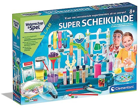 Clementoni - 56172 - Wissenschaft & Spiel - Super Chemie - Niederländische Sprache, Wissenschaftliche Experimente, Lernspiele 8-12 Jahre, Made in Italy