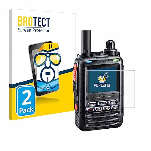 BROTECT Schutzfolie für Yaesu FT-5DE/DR | 2 Stück Transparenter Displayschutz Made in Germany Klare Displayschutz-Folie Clear Einfache Montage Case-Friendly
