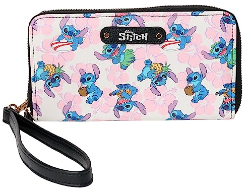 Disney Geldbörse mit Handschlaufe, Reißverschluss, Kunstleder, mehrfarbig bestickt