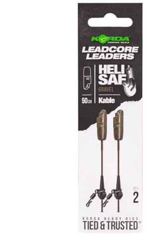 Korda Kable Leadcore Leader Heli Safe 50cm - Kaprfenvorfach, Farbe:Gravel
