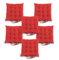 Super Mundo - Pack 6 Cojines para Sillas con Correas de sujeción, 40 x 40 x 8 cm, Ideal para decoración jardín Interiores y Exteriores (6 Pack, Rojo)
