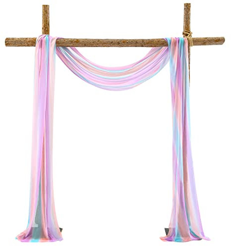 Hodeffior Hochzeitsbogen, drapierter Stoff, Kontrastfarbe, Outdoor Hintergrund, Fotografie Hintergrund, Vorhänge, Hochzeitszeremonie, Empfang, Swag Dekorationen (70 x 550CM)
