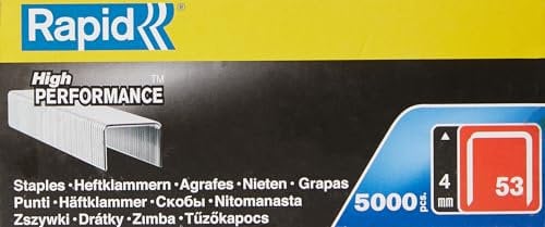 Rapid Tackerklammern Typ 53, 10mm Klammern, 5.000 Stk. Grosspackung, Feindrahtklammern für Holz und Stoffe (Packung mit 2)