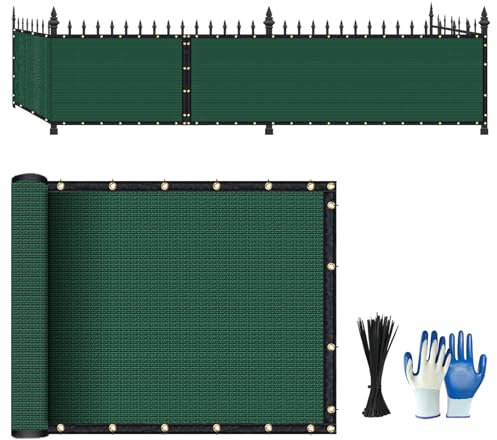 DenForste Sichtschutzzaun-Abdeckung – 1,2 x 15,2 m Zaunabdeckung für den Außenbereich – robuste Zaunabdeckung für Garten, Wand, Hof, Hinterhof, Grün