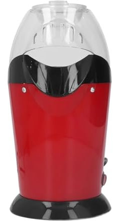 Palomitero Máquina eléctrica for hacer palomitas de maíz, cámara de calentamiento de gran capacidad, pequeña máquina portátil de palomitas de maíz roja de alta velocidad, fácil de limpiar for viajes M