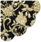12 runde Servietten Blumen Goldene Blumen auf schwarz als Tischdeko. Papierservietten mit Motiv. Auch für Decoupage und Serviettentechnik Ø32