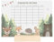 Stundenplan mit individuellem Motiv & Namen, abwischbar, Geschenk zur Einschulung - optionaler Holzaufsteller, DIN A4 mit Stift (Waldtiere transparent)