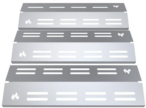 teileplus24 BR16-3-SM Gasgrill Edelstahl Brennerabdeckung kompatibel mit Enders Boston Pro 3 | Flavorizer Bars | Passgenau | Rostfrei | Brennerschutz