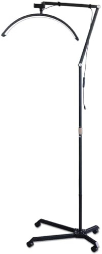LED Halbmondlampe Beauty Light Wimpernverlängerung Duale Farbtemperatur 4 Räder Arm Aluminium
