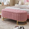KAZZIO Stauraum-Schlafkoffer und Fußbank 120 x 40 cm, gepolsterte Fußbank mit Stauraum, Sofabank Bank (rosa)