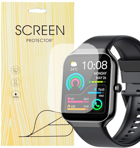Compatible pour [6 Pièce Films Protecteurs] Doux Protection Films de protection d'écran Compatible pour Smartwatch Jugeman Montre Connectée Homme Femme 1.96 P99 (6 Pièce Protecteurs)