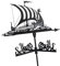 Lbvzxkad Girouette en Métal Vintage Bateau Pirate Girouette Indicateur de Direction du Vent pour la Décoration Extérieure de Paddock de Toit de Jardin