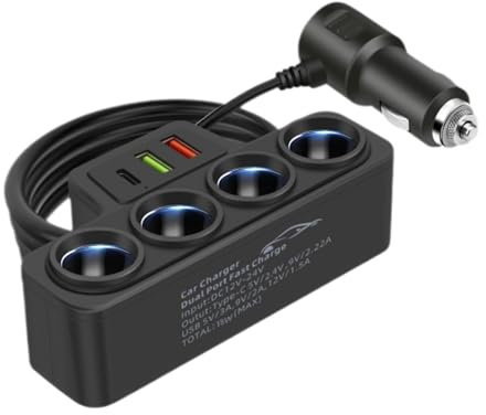 Auto Batterie Wechselrichter Ladegerät - Auto USB Ladegerät 120W Zigarettenanzünder Adapter Auto Power Wechselrichter Ladegerät 12V 24V | KFZ Elektronischer Adapter für