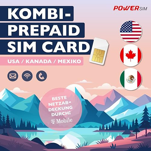 T-Mobile USA Kanada Mexico Reise SIM vom Power Sim Shop (15 Tage)