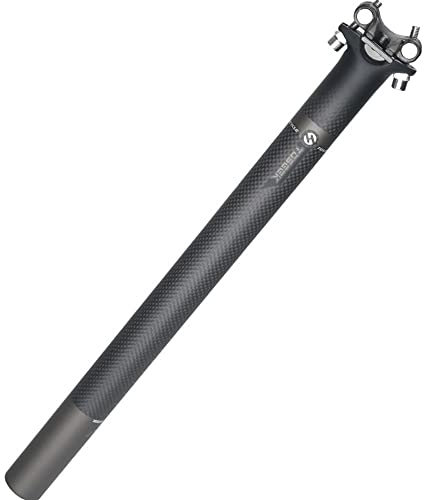 Carbon-Sattelstütze, Fahrradsattelstütze, 27,2 mm/30,8 mm/31,6 mm, MTB-Fahrradsattelstütze, Mattes Sattelrohr, superleichte Sattelstütze für Mountainbikes, Rennräder, Fahrradteile, 27,2 x 400 mm
