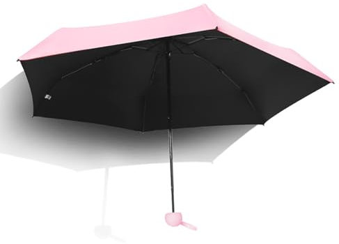 Sombrilla, Paraguas para Sol Sombrilla Protección UV con UPF 50+ Paraguas de Protección Solar para Lluvia, Protección UV Paraguas de Viaje Grande para Viajes y Uso Diario (Rosa