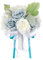 SWLECA Ramo De Flores para Novia - Bouquet di rose finte bianco avorio, elegante composizione floreale per damigella d'onore o decorazione di nozze (azzurro)