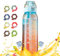 Air Gourde Up 1000ML, Bouteille Air Gourde Up Gourde Sport Paille avec 8 Stochastique Pods de Gout Gourde Aromatisée Air Gourde Up Tritan Water Bottle Fitness (Bleu-Orange Transparent)