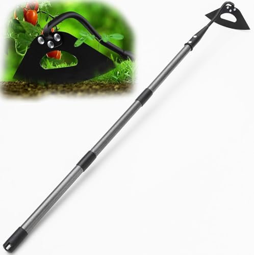 Zappa da giardino, 101 cm, ad alte prestazioni, manico in metallo, con lama affilata per scavare, diserbare, tagliare e perdere terra