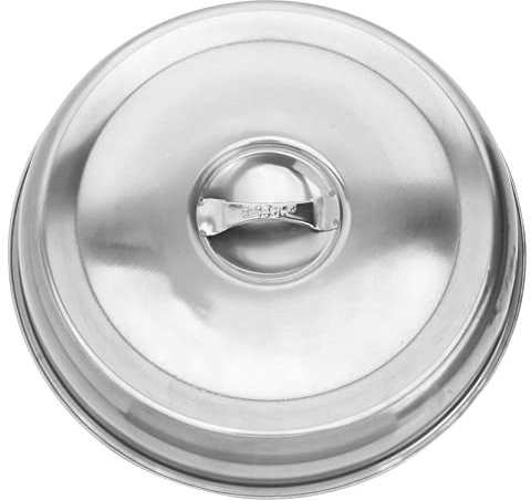 MOTHNUR 1 Pieza Cubierta de bistec Cubierta de Comida para Steak Global Plato de bistec Lámina Fideos Cubierta Protectora de Alimentos Cubierta de Comida Occidental Acero Inoxidable Silver