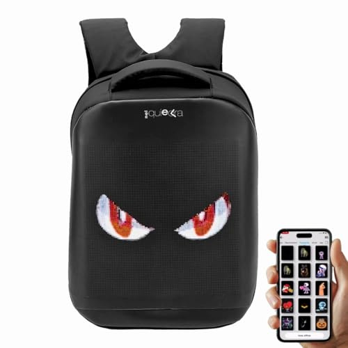 NelQuieOra Zaino LED Zaino Porta PC - Laptop. Ideale per: Moto, Scuola, Viaggi e Tempo Libero - Impermeabile