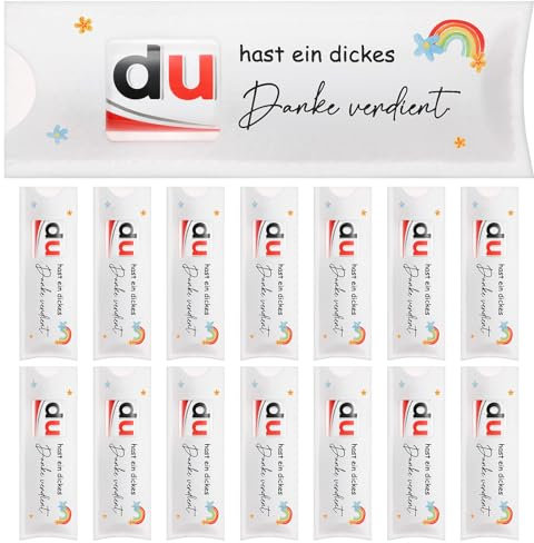 Namalu 15 Stück Danke Geschenk für Kollegen du Hast Ein Dickes Danke Verdient Schokoriegel Hülle Filz Verpackung Kompatibel mit Duplo Geschenk für Lehrer Mitarbeiter, ohne Schokolade(Weiß,Regenbogen)