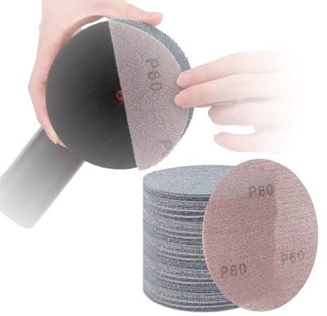 PMIQSA Disques Abrasifs 125 mm, 50 Pièces Filet Céramique Crochet et Boucle, Grain 60 Pour Meulage et Polissage du Bois et Métal