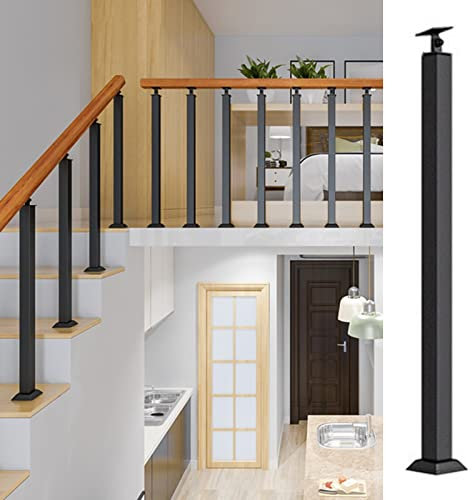 Barandilla de escalera de hierro forjado para interiores y exteriores, barandilla alta para terrazas, porches, barandillas de veranda, escalones de loft y diseño elegante (color: 1)