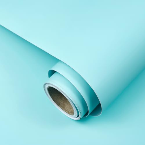 wishFIRE Papier Peint Auto-Adhésif Bleu Canard, Vinyle Mat, Moderne, 500g, 40cm x 500cm, Surface Lisse, Pour Murs et Meubles