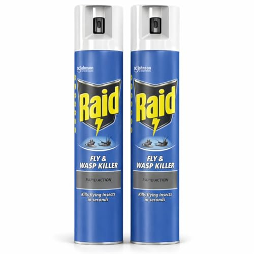 Raid Rapid Action Fly, Wasp & Mosquito Killer Aerosol Spray Duo Pack 2x300ml