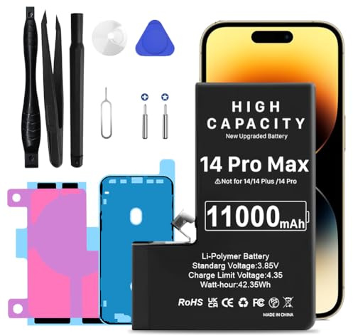 [11000mAh] Battery for iPhone 14 Pro Max, 2026 New Upgrade High Capacity 0 Cycle Battery Replacement for iPhone 14 Pro Max, With Professional Tools