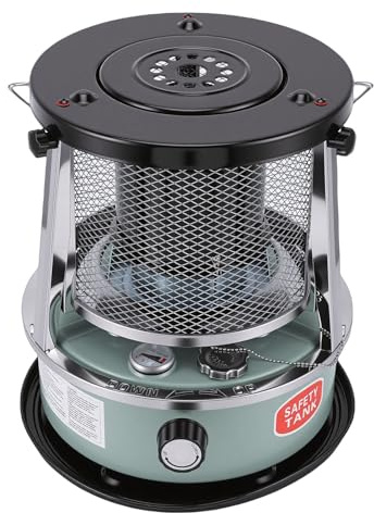 Yobadam Portable Kerosene Heater, 2.6KW Adjustable Height Non Electric Space Heater, with 5.2L Fuel Tank, Ideal for Camping Garage Home Emergency Use