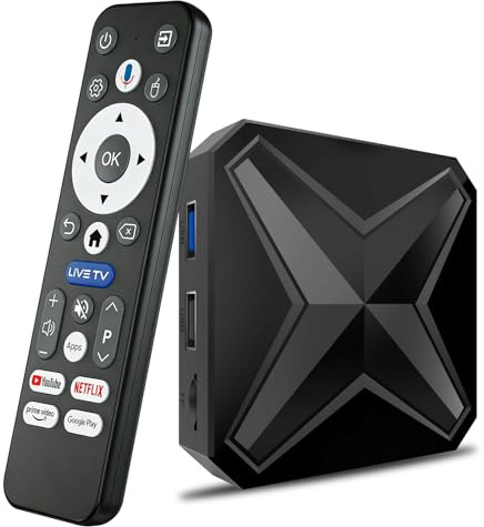Android 14 TV Box 2026, 2GB RAM + 16GB ROM, LEFFOT 4K Ultra HD Home TV Streaming Box, Support Voice Remote, 2.4G/5G WiFi 6, 100M Ethernet, BT 5.4, USB 3.0, RK3518 Quad-Core A53