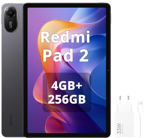 XIAOMI Redmi Pad 2 Tablet 4+256 GB, 11 Zoll, 2,5K, riesiges, Ultra-scharfes Display, Helio G100-Ultra-Prozessor, 9000-mAh-Akku, WLAN, Grau, inkl 33-W-Ladegerät