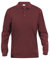 Mens pure cotton long sleeve polo shirt, classic cut, medium weight, 11 verdant colours, XS-5XL (L, Burgundy)