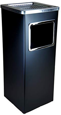 61,5 x 23 x 23 cm BAYLI Standaschenbecher mit Inneneimer | Standascher mit Abfalleimer für draußen und drinnen | Mülleimer für Außenbereich | rechteckiger Aschenbecher freistehend | Farbe schwarz