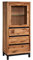 MASSIVMOEBEL24.DE VILLANDERS Vitrine 65x40x148 Wildeiche geölt - Versch Farben, Farbe:Natur geölt, Größe:65x40x148 cm (BxTxH)