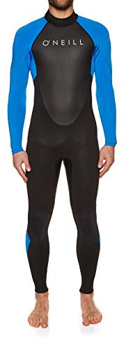 O'Neill Wetsuits Reactor II-Traje de Neopreno con Cremallera Trasera (3/2 mm), Hombres, Negro/Océano, M