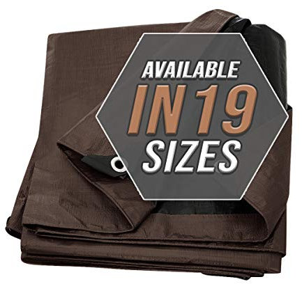 Tarp Cover Brown Black Heavy Duty Thick Material, Waterproof, Great for Tarpaulin Canopy Tent, Boat, RV Or Pool Cover! by Trademark Supplies (6X8, Heavy Duty)
