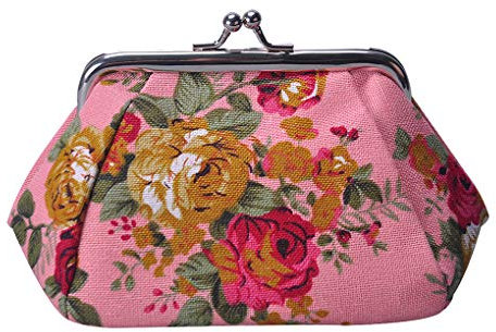Rolin Roly Porte Monnaie a Boucle Petit Portefeuille Vintage Sac Toile Mini Pochette Porte Monnaie Coin Purse Pouch Bags pour Les Pieces Femme Fille Pochette