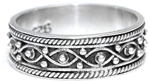 Windalf Damen Silber-Ring SINIA 7 mm Freundschaftsring Handarbeit 925 Sterlingsilber (Silber, 52 (16.6))