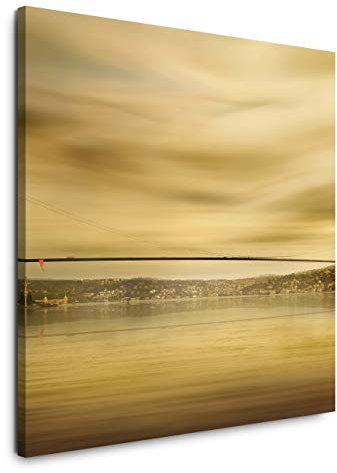 EAUZONE GmbH Istanbul Brücke 60x60cm Wandbild auf Leinwand, Kunstdruck Moderne Bilder