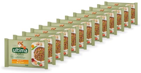 Ultima Nature Comida Húmeda para Gatos con Pollo y Aves del Corral, 13 Multipacks de 4 x 85 g, Total: 4.4 kg