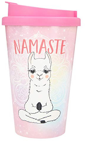 Depesche 2180.036 To-Go Becher aus Kunststoff mit Spruch, 350 ml, wiederverwendbar, Namaste