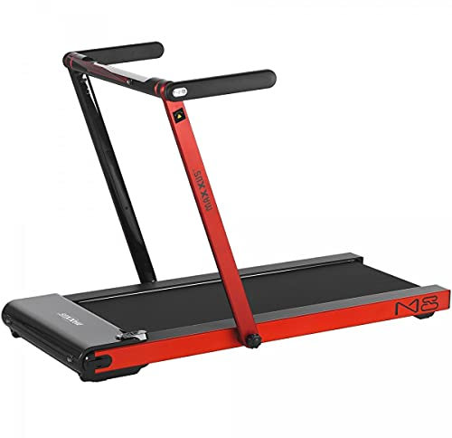 MAXXUS Laufband M8 - Elektrisch, 2 PS, 12 km/h, Klappbar, Lauffläche 125x45 cm, mit Bluetooth, LCD, App Steuerung, Rollen, Tablet Halterung, Rot - Fitnessgerät für Zuhause, Gym, Training, Laufen