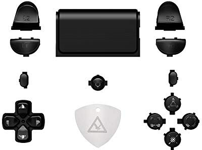 eXtremeRate Ersatz Knöpfe Tasten Set für ps4 CUH-ZCT2 Controller - DIY-Knöpfe Set Kompatibel mit ps4 DTFS LED Kit - Controller NICHT enthalten(Schwarz Symboltasten)