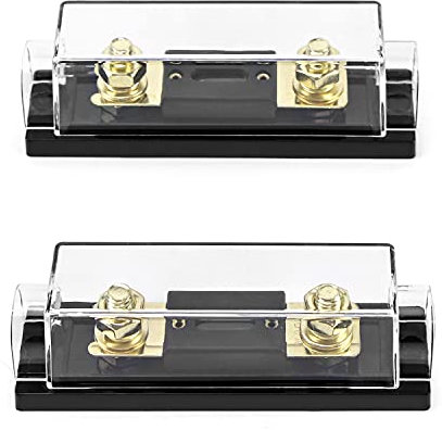 QWORK® ANL Sicherungshalter 0/2/4 Gauge mit 100 Amp ANL Sicherung, 2 Stück