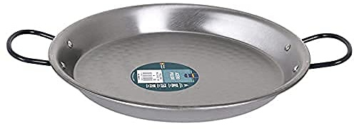 Makro Professional - Paellera de acero pulido para inducción | Robustas y económicas (30 cm | 4 raciones)